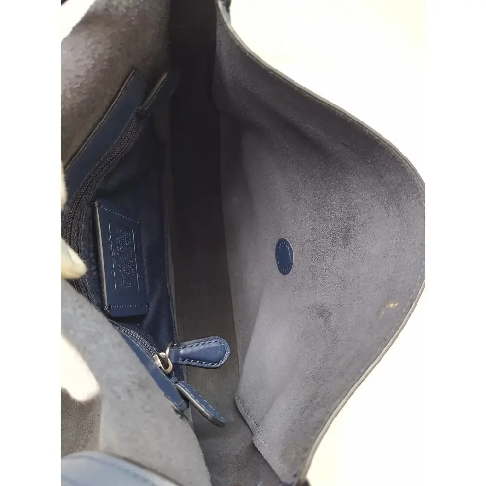 Coach Blue Leather Flap Closure Crossbody Bag
